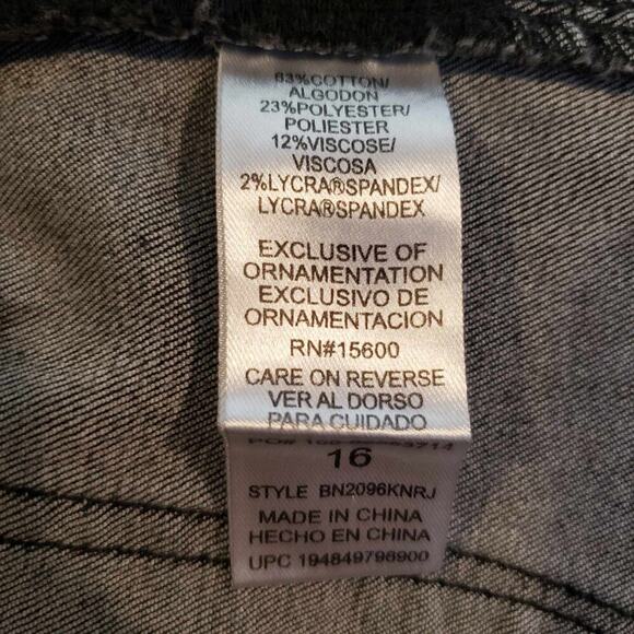 Democracy Jeans Womens Size 16 Gray Wash Ab Technology Skinny High Rise Raw Hem - Picture 9 of 11